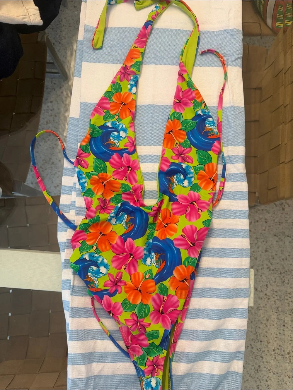 Frankie’s Bikinis Paulina Floral Halter One Piece Swimsuit